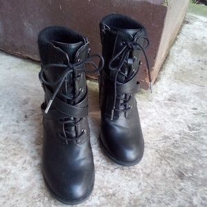 Knee high heeled boots